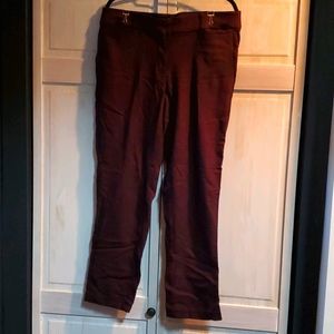 Burgundy dress pants with tummy control